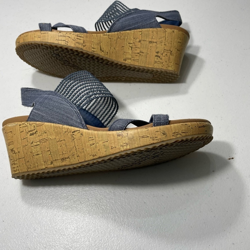 Cali Skechers Luxe Foam Women's Blue Sandals Size 8 SB-95 - Picture 7 of 7